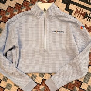 Light Blue Quarter-Zip Waffle Knit